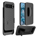 Pixel 9 Pro XL 6.8" Holster Case, Belt Clip, Kickstand, Rugged Protection - Black