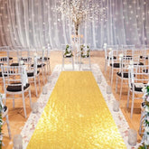 Wedding Aisle Runner Gold Carpet Runner For Party Prom Sequin Sparkly Rug For Indoor Outdoor Engagement Ceremony Decoration 2Ftx15Ft