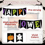 Happy Halloween Banner Pre-Strung with Pumpkin Ghost for Mantle Wall Fireplace Party Decor