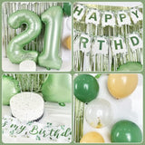 21st Birthday Decorations for Her - Sage Green Party Kit With Banner, Sash, Cake Topper, Olive Green Balloons - Birthday Gifts for Women