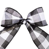 Cambridge Wired Black And White Buffalo Check Plaid Ribbon, For Gift W