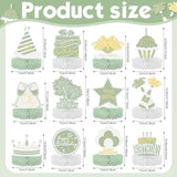 12-Piece Sage Green and Gold Birthday Honeycomb Centerpieces for Any Party