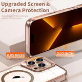 4 In 1,Ergonomic Magnetic For Iphone 16 Pro Case,With 2Pcs Tempered Screen Protector + 1Pcs Lens Protector,Military Grade Drop Protection (Gold, Only For Iphone 16 Pro, 6.3'')