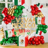 Mexico Balloon Arch Garland Kit, 154 Pcs Green White Red Gold Mexico Flag Viva Foil Balloons For Mexico Independence Day Jdia De La Independencia Theme Birthday 16Th September Party Decoration (Green)