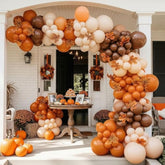 Burnt Orange Balloon Garland Arch Kit 120Pcs Double Stuffed Pumpkin Or