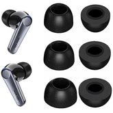 Memory Foam Ear Tips Noise Canceling Foam Ear Tip Compatible With Earfun Air Pro 3 / Air Pro 2 / Earfun Air, No Silicone Eartips Pain, Fit In Charging Case, 3 Pairs (S/M/L, Black) 214Efb3