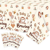 3pcs “A Baby Is Brewing” Coffee Theme Tablecloths for Baby Shower
