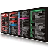 Mac Os Shortcut Key Mouse Pad-Cheat Sheet Desk Mat Large Gaming Mouse Pads Desk Pad Giant Mouse Pad With Stitched Edge Non-Slip Rubber Base For Office Computer Keyboard Laptop Home