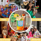 50 Count 12 Oz Fiesta Plastic Cups Mexican Disposable Party Cups Cinco De Mayo Margarita Drinkware For Fiesta Cinco De Mayo Mexican Theme Birthday Taco Bar Birthday Wedding Party Supplies Decorations