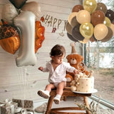 Brown And Gold Balloons Set, 50Pcs 12Inch Retro Cocoa Coffee Brown Balloons Metallic Gold Neutral Latex Balloon For Wedding Birthday Bear Baby Shower Thanksgiving Day Party Decorations