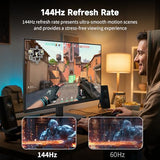 27 Inch Qhd Computer Monitor, 2K 100Hz Ips Gaming Monitor, 1440P Frameless Eye Care Pc Office Monitor With Hdmi/Dp, Freesync & G-Sync, Hdr10, Vesa, Tilt Adjustable
