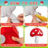 6 Pack Mushroom Foil Balloons β 31" Forest Theme Decor for Fairy Parties & Celebrations