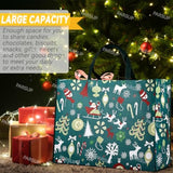 15Pcs Giant Christmas Gift Bags, Heavy Duty Treat Tote Grocery Bags With Handles, Sewing Non-Woven Jumbo Bags For Gifts Wrapping Shopping, Xmas Party Supplies, 21.26"×15.7"×7.9"