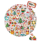 300 Pcs Christmas Stickers For Kids, Christmas Party Favors, Bulk Crafts Prizes & Goodie Bags Stuffers, Waterproof Vinyl Water Bottle Stikers Pack