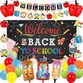 Black Welcome Back To School Banner, First Day Of School Decorations, Colorful Welcome To Kindergarten Decorations, Large Welcome Back To School Decorations For Classroom