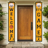 Basketball Party Supplies Hanging Porch Sign, Indoor/Outdoor Welcome Banner for Parties