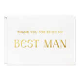 Best Man Thank You Card, Gold Foil Thank You For Being My Best Man Wedding Card