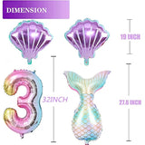 Mermaid Birthday Decoration Kit Sea & Mermaid Tail Foil Balloons for Girls