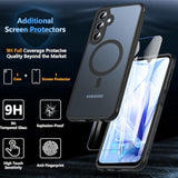 Magnetic Case Compatible With Gabb Phone 4 Pro,Military Grade Shockproof With Tempered Glass Screen Protector Translucent Matte Protective Case Cover For Boys Girls-Black