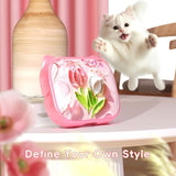 For Airpods Pro 2 Case With Cleaning Kit, Cute Cat Ear Print Design & Cute Buckle For Girls, Phone Holder & Top Safe Lock Buckle Design For Airpods Pro 2Nd/1St Gen Case, Tulip