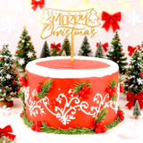 Gold Mirror Merry Christmas Cake Topper Holiday Party Decoration