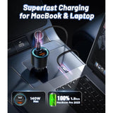 Usb C Car Charger-215W 3 Port Superfast Charging Car Charger Adapter For Macbook Pro/Air, Laptop, Ipad, Iphone 14/13/12/11,Samsung Galaxy S23/22, Pixel