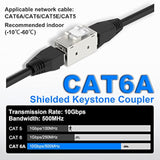 Cat6A Rj45 Keystone Coupler Shielded, 10-Pack Keystone Jack Inline Coupler Fem