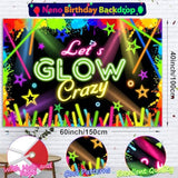 161Pcs Neon Party Decorations Glow In The Dark Birthday Supplies Neon Balloon Arch Kit & Backdrop Tablecloth Uv Blacklight Luminous Glow Balloons Kids Teen Adult Rainbow 80S 90S Disco Party Decor