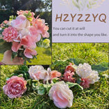 8 Pack Artificial Peony Flowers, Silk Peonies Flowers Fake Peonies Artificial Flowers Peonies Hydrangea Bouquet For Centerpiece Table Wedding Party Home Decor (8, Pink + White)