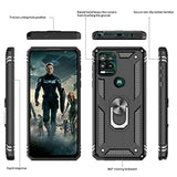 For Military-Grade Moto G Stylus 5G Phone Case 2021 With Magnetic Ring Kickstand & 2 Tempered Glass Screen Protectors - Black