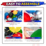 137Pcs Red Blue Yellow Green Black Balloon Arch Garland Kit With Balloons For Birthday, Carnival, Video Game Super Balloons Arch For Themed Party Decorations