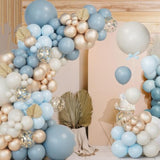 151Pcs Blue & Gold Balloon Garland Kit for Baby Shower, Birthday, or Party Decorations