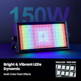 Lf105 Stage Strobe Light Bar, 200W Matrix Rgb Dj Strobe Lighting With 7X15 Pixel Control Zones,Dmx512, Sound Activated,30Hz Flash Dj Light Bar,Disco Wash Lighting For Club,2Packs
