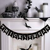 Trick or Treat Burlap Banner Black Jute Halloween Garland Mantel Wall Decor