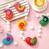 8.2 Ft Spring Bird Felt Banner Funny Bird Pom Pom Ball Pre-Strung Banner Colorful Hanging Garland Ornament For Party Home Classroom Wall