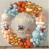 Fall Pumpkin Balloon Arch Kit: Blue, Beige, Blush, Orange - 138pcs