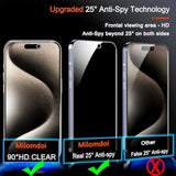 Iphone 15 Pro Max Privacy Screen Protector 3 Pack With Camera Lens Black