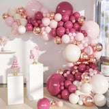 146pcs Retro Rose Baby Pink White Sand Balloon Garland Kit for Party Decor