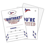Fighter Jet Birthday Invitations For Boys Girls, Birthday Party Supplies And Decoration, 20 Cards With 20 Envelopes -C10