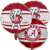 Havercamp University of Alabama Balloons (3 Pack) Alabama Crimson Tide Decorations with 2-Sided Prints featuring Big Al Alabama and Bama's A Logo. Constructed from Premium Mylar Material.