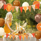 Fall Balloons Pumpkin Orange Coffee Brown Ivory White Party Thanksgiving Decor