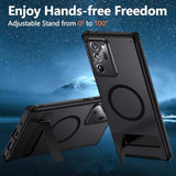 Magnetic Case For Samsung Galaxy Note 20 Ultra, Translucent Matte Anti-Fingerprint,Compatible With Magsafe,Adjustable Kickstand,Shockproof Protective Phone Case (Black)