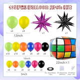 90S 80S Party Balloon Garland Arch Kit, 90S 80S Theme Party Decorations With 4D Dice Hot Pink Black Star Foil Balloons For Retro Theme Hip Hop Fever Nostalgic Birthday Party Decoration