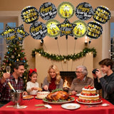 12pc Happy New Year Star Balloons 18-Inch 2026 Mylar Party Decorations