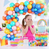 87PCS Rainbow Balloon Garland Kit Blue, Pink, Yellow & Orange Party Decor