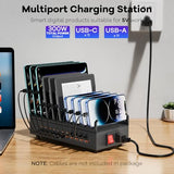 USB~C Charger Block, 300W 22 Port (11 US? A & 11 US?~C) USB Charging Station for Multiple Devices, Desktop Wall Fast Charger with Storage Dividers,