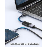 Mhl Micro Usb To Hdmi Cable Adapter, Mhl 5Pin Phone To Hdmi 1080P 4K Video Gra