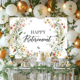 Happy Retirement Banner Wildflower Themed Happy Retirement Party Decorations Backdrop Floral We Will Miss You Going Away Retire Party Decor (7x5ft)