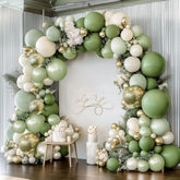 88pcs Green & White Balloon Garland Kit for Baby Shower, Birthday and Wild One Party