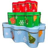 Christmas/Holiday Set Of 3 Decorative Nesting Tins (Tree)